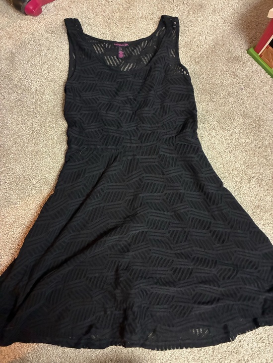 Material Girl Dresses & Skirts - Material Girl Black Sheer Patterned Dress